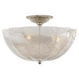 Visual Comfort & Co. Signature Collection Rosehill Semi-Flush, 3-Light, Polished Nickel, White Glass, 16"W (ARN 4000PN-WG 2K1RM) 