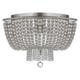 Visual Comfort & Co. Signature Collection Jacqueline Flush Mount, 4-Light, Burnished Silver Leaf, Clear Glass, 18"W (ARN 4102BSL-CG 2K1RT) 