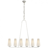 Fontaine Linear Chandelier, 6-Light, Plaster, Linen Shade, 45.25"W (ARN 5201PL-L 2V2RJ)