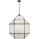 Morris Lantern Pendant, 3-Light, Gilded Iron, Frosted Glass, 23.25"W (SK 5010GI-FG 2FU8U)