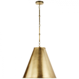 Goodman Medium Hanging Light, 1-Light, Hand-Rubbed Antique Brass, Antique Brass Shade, Over All Height 43" (TOB 5091HAB-HAB 2FT6W)