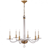 Robinson Chandelier, 6-Light, Antique Brass, Clear Glass, 32"W (CHC 1140AB 2MXJR)