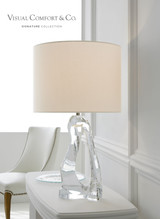 Cannes Table Lamp, 1-Light, Clear Glass, Linen Shade, 31"H (ARN 3100CG-L 2K3PX) Visual Comfort Signature Collection