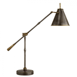 Goodman Desk Lamp, 1-Light, Bronze, Antique Brass, 30"H (TOB 3536BZ/HAB 2N2EQ)