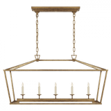Visual Comfort & Co. Signature Collection Darlana Linear Chandelier, 5-Light, Gilded Iron, 41"W (CHC 2156GI 2V8M9) 