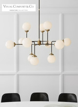 Bistro Medium Chandelier, 12-Light, Hand-Rubbed Antique Brass, 47"W (S 5022HAB-WG 2MZGM)
Visual Comfort & Signature Collection
