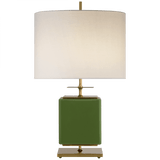 Visual Comfort & Co. Signature Collection Beekman Table Lamp, 1-Light, Green, Cream Linen Shade, 27.5"H (KS 3043GRN-L 2V2U5) 