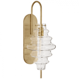 Visual Comfort & Co. Signature Collection Tableau Wall Sconce, 1-Light, Antique Burnished Brass, Clear Glass, 17.5"H (KW 2270AB-CG CHVG1) 