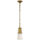 Robinson Pendant, 1-Light, Hand-Rubbed Antique Brass, White Glass, 4.75"W (TOB 5751HAB-WG 2V4TT)