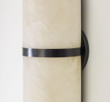 Visual Comfort & Co. Signature Collection Melange Pill Form Wall Sconce, 2-Light, Bronze, Alabaster Shade, 12.5"H (KW 2012BZ-ALB 2V3RH) 