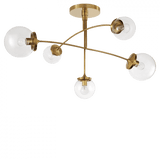 Visual Comfort & Co. Signature Collection Prescott Medium Mobile Chandelier, 5-Light, Soft Brass, 40"W (KS 5403SB-CG CHTGZ) 