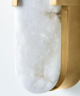 Visual Comfort & Co. Signature Collection Melange Elongated Wall Sconce, 2-Light, Antique-Burnished Brass, Alabaster Shade, 20"H (KW 2013AB-ALB 2V3RJ) 