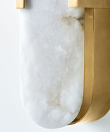 Melange Elongated Wall Sconce, 2-Light, Antique-Burnished Brass, Alabaster Shade, 20"H (KW 2013AB-ALB 2V3RJ)