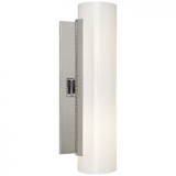 Precision Bathroom Wall Sconce, 2-Light, Cylinder, Polished Nickel, White Glass, 14"H (KW 2220PN-WG 2V3RR)