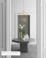 Visual Comfort & Co. Signature Collection Cavanagh Medium Hanging Lantern, 4-Light, Gild, 19"W (KS 5145G CHVF5) 