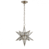 Moravian Star Pendant, 1-Light, Burnished Silver Leaf, Antique Mirror Shade, 18"W (CHC 5211BSL-AM 2MYH5)