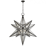 MoravianStar Pendant, 3-Light, Aged Iron, Antique Mirror Shade, 48"W (CHC 5213AI-AM 2MYH9)