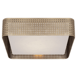 Visual Comfort & Co. Signature Collection Precision Large Square Flush Mount, 2-Light, Antique-Burnished Brass, 12.5"W (KW 4061AB-CDG 2N4DX) 