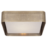 Precision Large Square Flush Mount, 2-Light, Antique-Burnished Brass, 12.5"W (KW 4061AB-CDG 2N4DX)