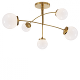 Prescott Medium Mobile Chandelier, 5-Light, Soft Brass, 40"W (KS 5403SB-WG CHVFG)