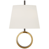Visual Comfort & Co. Signature Collection Simone Wall Sconce, 2-Light, Bronze, Antique Brass, Linen Shade, 17.5"H (TOB 2630BZ/HAB-L CHXET) 