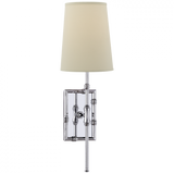 Grenol Wall Sconce, 1-Light, Modern Bamboo, Polished Nickel, Natural Percale Shade, 17.75"H (S 2177PN-PL 2V7P1)