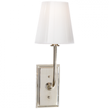 Hulton Bathroom Wall Sconce, 1-Light, Polished Nickel, White Glass, 17"H (TOB 2190PN-WG CLZ4A)
