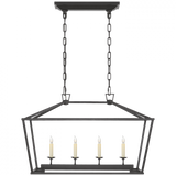 Darlana Linear Chandelier, 4-Light, Aged Iron, 30"W (CHC 2168AI CHZEV)