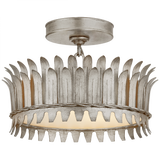 Leslie Semi-Flush, 2-Light, Burnished Silver Leaf, Frosted Glass, 12"W (SK 4205BSL CPXUZ)