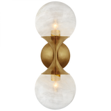 Cristol Wall Sconce, 2-Light, Hand-Rubbed Antique Brass, White Glass, 15.75"H (ARN 2405HAB-WG CQ2PC) Visual Comfort & Signature Collection