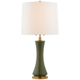 Elena Table Lamp, 2-Light, Emerald Green, Linen Shade, 33.5"H (TOB 3655EMG-L CLX53)