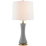 Elena Table Lamp, 2-Light, Polar Blue Crackle, Linen Shade, 33.5"H (TOB 3655PBC-L CLX54)
