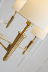 Lyra Two Tier Chandelier, 8-Light, Hand-Rubbed Antique Brass, Linen Shade, 42.5"W (TOB 5943HAB-L CPZQ8)