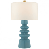 Visual Comfort & Co. Signature Collection Andreas Table Lamp, 1-Light, Blue Jade, Linen Shade, 28.5"H (JN 3608BJD-L CTXHR) 
