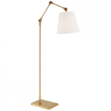 Graves Floor Lamp, 1-Light, Articulating, Hand-Rubbed Antique Brass, Linen Shade, 58.75"H (SK 1115HAB-L CTXJU)