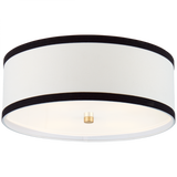 Walker Flush Mount, 4-Light, Gild, Cream Linen, Black Linen Trim Shade, 18"W (KS 4071G-L/BL CLY4U)