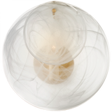 Loire Wall Sconce, 1-Light, Gild, White Strie Glass, 12"H (ARN 2455G-WSG CPWTF)