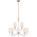 Visual Comfort & Co. Signature Collection Reagan Medium Two Tier Chandelier, 12-Light, Antique-Burnished Brass, 37"W (CHC 5903AB/CG-L CQ0TF) 