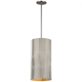 Rivers Medium Fluted Pendant, 2-Light, Polished Nickel, Over All Height 55.5" (S 5116PN CU2DZ)