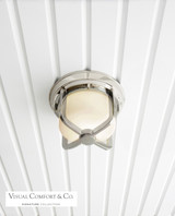 Milton Short Outdoor Flush Mount, 1-Light, Polished Nickel, White Glass, 9.5"W (TOB 4011PN-WG 2CZD7)