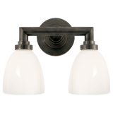 Wilton Bath Vanity, 2-Light, Bronze, White Glass, 13"W (SL 2842BZ-WG 28UV0)