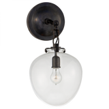 Katie Bathroom Wall Sconce, 1-Light, Acorn, Bronze, Clear Glass, 13.5"H (TOB 2225BZ/G2-CG 2N0HL)