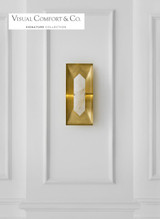 Visual Comfort & Co. Signature Collection Halcyon Wall Sconce, 1-Light, Rectangle, Antique Burnished Brass, 14"H (KW 2091AB/Q 2UZVV) 