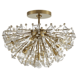 Visual Comfort & Co. Signature Collection Dickinson Semi-Flush, 9-Light, Soft Brass, 22.25"W (KS 4005SB-CG 2V2UF) 