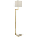 Alander Floor Lamp, 1-Light, Hand-Rubbed Antique Brass, Square Linen Shade, 49"H (ARN 1420HAB-L CHPJT)