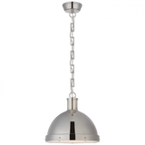 Hicks Pendant, 2-Light, Polished Nickel, Frosted Acrylic Shade, 13"W (TOB 5069PN CLV74)