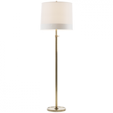 Simple Floor Lamp, 1-Light, Soft Brass, Silk Banded Shade, 80"H (BBL 1023SB-S2 2FV6L)