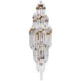 Visual Comfort & Co. Signature Collection Adele Wall Sconce, 2-Light, Hand-Rubbed Antique Brass, Clear Acrylic, 24"H (SK 2404HAB-CA 2V7P6) 