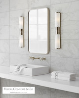 Carew Bathroom Wall Sconce, 2-Light, Polished Nickel, White Glass, 24"H (CHD 1563PN-WG 2UZUL)