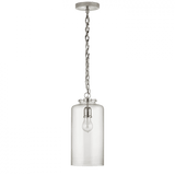 Visual Comfort & Co. Signature Collection Katie Pendant, 1-Light, Cylinder, Polished Nickel, Clear Glass, 7"W (TOB 5226PN/G3-CG 2K1RY) 